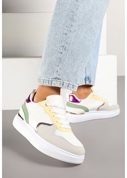 Biało-Zielone Sneakersy z Metalicznymi Aplikacjami Terlexia ze sklepu renee.pl w kategorii Buty sportowe damskie - zdjęcie 178088623