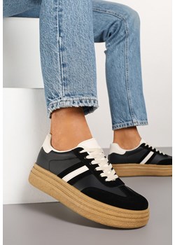 Czarne Sneakersy Kultowe Tenisówki na Grubej Podeszwie Gonelis ze sklepu renee.pl w kategorii Buty sportowe damskie - zdjęcie 178090524