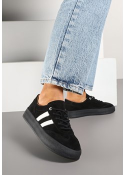 Czarne Sneakersy Klasyczne Tenisówki ze Skóry Naturalnej Alotia ze sklepu renee.pl w kategorii Buty sportowe damskie - zdjęcie 178093701