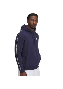 Męska bluza dresowa nierozpinana z kapturem Under Armour UA Icon Fleece Hd Taping - granatowa ze sklepu Sportstylestory.com w kategorii Bluzy męskie - zdjęcie 178095443