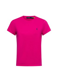 Polo Ralph Lauren T-shirt damski Kobiety Bawełna wyrazisty róż jednolity ze sklepu vangraaf w kategorii Bluzki damskie - zdjęcie 178099453