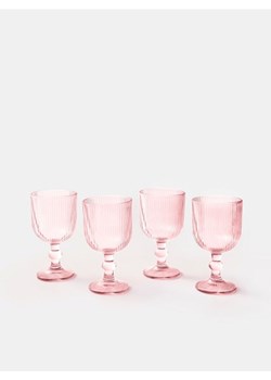 Sinsay - Ryflowane kieliszki na nóżce 4 pack - różowy ze sklepu Sinsay w kategorii Kieliszki - zdjęcie 178101174