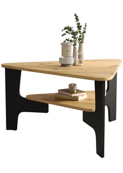 Trójkątny designerski stolik kawowy dąb artisan + czarny - Semal 4X ze sklepu Edinos.pl w kategorii Stoliki kawowe - zdjęcie 178107712