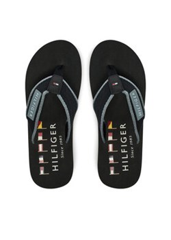 Tommy Hilfiger Japonki Patch Hilfiger Beach Sandal FM0FM05435 Czarny ze sklepu MODIVO w kategorii Klapki męskie - zdjęcie 178112264