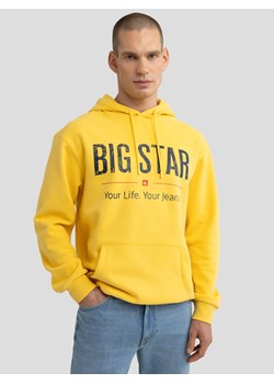 Bluza męska z kapturem z logo BIG STAR żółta Ashlyno 201 ze sklepu Big Star w kategorii Bluzy męskie - zdjęcie 178114511