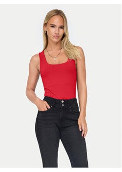 ONLY Top Lea 15278090 Czerwony Regular Fit ze sklepu MODIVO w kategorii Bluzki damskie - zdjęcie 178117340