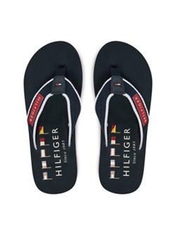 Tommy Hilfiger Japonki Patch Hilfiger Beach Sandal FM0FM05435 Granatowy ze sklepu MODIVO w kategorii Klapki męskie - zdjęcie 178117642