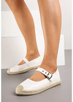 Białe Espadryle Ozdobione Paskiem i Plecionką Noniara ze sklepu born2be.pl w kategorii Espadryle damskie - zdjęcie 178119254