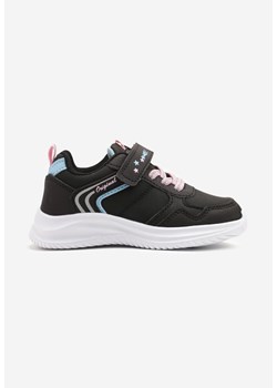 Czarne Buty Sportowe Sneakersy Ozdobione Paskami i Napisem Araleina ze sklepu born2be.pl w kategorii Buty sportowe dziecięce - zdjęcie 178119274