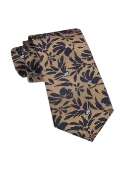 Elegancki Męski Krawat - Alties - Beżowy w Kwiatowy Wzór KRALTS1161 ze sklepu JegoSzafa.pl w kategorii Krawaty - zdjęcie 178139221