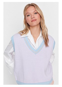 trendyol Bezrękawnik w kolorze lawendowo-błękitnym ze sklepu Limango Polska w kategorii Swetry damskie - zdjęcie 178143123