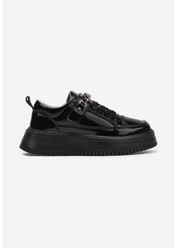 Czarne Lakierowane Buty Sportowe Sneakersy ze Skórzaną Wkładką Lavresia ze sklepu born2be.pl w kategorii Buty sportowe dziecięce - zdjęcie 178147151