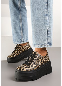 Panterkowe Sneakersy Vices na Grubej Podeszwie z Metaliczną Ozdobą Tatorelis ze sklepu born2be.pl w kategorii Buty sportowe damskie - zdjęcie 178150550