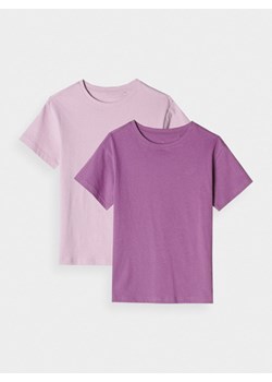 Dziecięcy t-shirt basic (2-pack) 4F 4FJRAW24TTSHU2562 - multikolor ze sklepu Sportstylestory.com w kategorii T-shirty męskie - zdjęcie 178152114