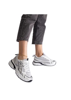 Czarne sportowe sneakersy damskie białe ze sklepu ButyModne.pl w kategorii Buty sportowe damskie - zdjęcie 178153220