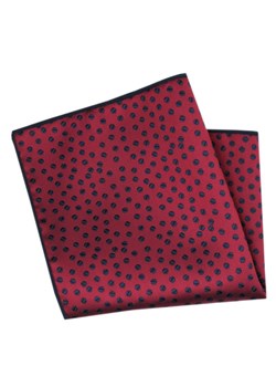 Męska, Elegancka Poszetka - Alties - Granatowe Groszki, Czerwone Tło POSZALTTANIA0809 ze sklepu JegoSzafa.pl w kategorii Poszetki i butonierki - zdjęcie 178156123