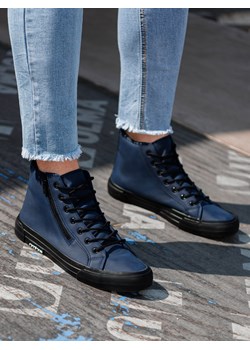 Trampki męskie sneakersy - granatowe T352 ze sklepu ombre w kategorii Trampki męskie - zdjęcie 178162621