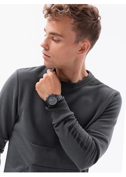 Bluza męska z kieszenią zapinaną na zamek - grafitowa V5 B1349 ze sklepu ombre w kategorii Bluzy męskie - zdjęcie 178163052