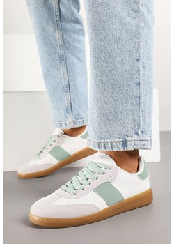 Biało-Zielone Sneakersy Retro w Stylu Klasycznych Tenisówek Tanonea ze sklepu born2be.pl w kategorii Buty sportowe damskie - zdjęcie 178166434