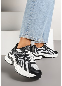 Czarne Sneakersy na Grubej Podeszwie Ozdobione Tłoczeniem Camilra ze sklepu born2be.pl w kategorii Buty sportowe damskie - zdjęcie 178166440