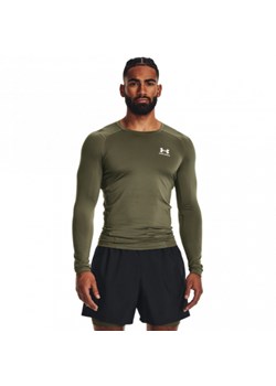 Męski longsleeve treningowy UNDER ARMOUR UA HG Armour Comp LS - khaki ze sklepu Sportstylestory.com w kategorii T-shirty męskie - zdjęcie 178169740