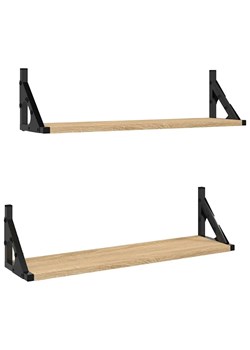 Zestaw dwóch półek 60 cm dąb sonoma - Sarea ze sklepu Edinos.pl w kategorii Półki - zdjęcie 178175462