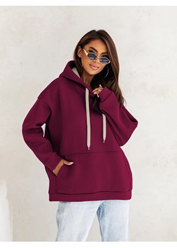Bluza oversize damska fioletowa gruba z kapturem ze sklepu goodlookin.pl w kategorii Bluzy damskie - zdjęcie 178176123