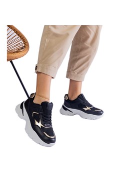 Czarne sneakersy na masywnej podeszwie ze sklepu ButyModne.pl w kategorii Buty sportowe damskie - zdjęcie 178178071