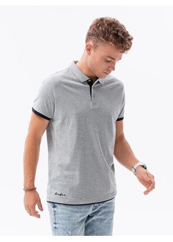 Koszulka męska polo bawełniana - jasnoszara V7 S1382 ze sklepu ombre w kategorii T-shirty męskie - zdjęcie 178181023