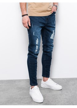 Spodnie męskie jeansowe SLIM FIT - niebieskie V1 P1064 ze sklepu ombre w kategorii Jeansy męskie - zdjęcie 178181543