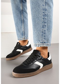 Czarne Sneakersy w Stylu Tenisówek z Perforacją Aranaria ze sklepu born2be.pl w kategorii Buty sportowe damskie - zdjęcie 178182863