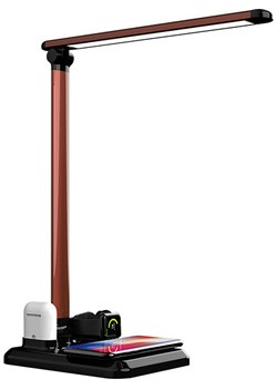 SmartCase Lampa stołowa LED 4w1 w kolorze brązowym ze stacją dokującą ze sklepu Limango Polska w kategorii Lampy stołowe - zdjęcie 178183563