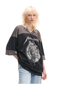 Cropp - Koszulka w sportowym stylu z Metallicą - czarny ze sklepu Cropp w kategorii Bluzki damskie - zdjęcie 178184044