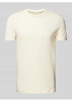 T-shirt z prążkowanym okrągłym dekoltem ze sklepu Peek&Cloppenburg  w kategorii T-shirty męskie - zdjęcie 178197882