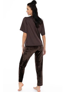 Welurowa piżama damska brązowa 304/01, Kolor brązowy, Rozmiar 2XL, leptir ze sklepu Intymna w kategorii Piżamy damskie - zdjęcie 178200164