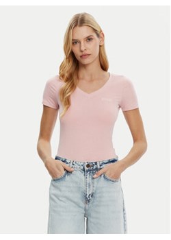 Guess Jeans T-Shirt W5RI57 KA0H1 Biały Slim Fit ze sklepu MODIVO w kategorii Bluzki damskie - zdjęcie 178200724