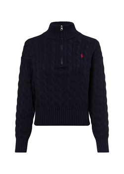 Polo Ralph Lauren Sweter damski z dzianiny Kobiety Bawełna granatowy jednolity ze sklepu vangraaf w kategorii Swetry damskie - zdjęcie 178202591