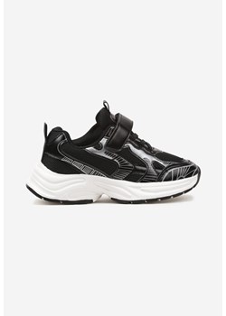 Czarne Buty Sportowe z Metalicznymi Wstawkami Zapinane na Rzep Ameriva ze sklepu born2be.pl w kategorii Buty sportowe dziecięce - zdjęcie 178204743