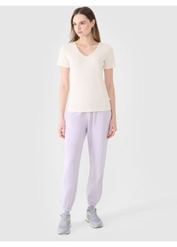 Damski t-shirt basic 4F 4FWSS25TTSHF1990 - biały ze sklepu Sportstylestory.com w kategorii Bluzki damskie - zdjęcie 178205093