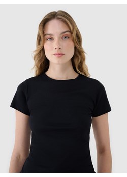 Damski t-shirt basic 4F 4FWSS25TTSHF1995 - czarny ze sklepu Sportstylestory.com w kategorii Bluzki damskie - zdjęcie 178205114