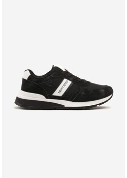 Czarne Buty Sportowe z Przeszyciami i Ozdobnym Paskiem z Napisem Seriven ze sklepu born2be.pl w kategorii Buty sportowe męskie - zdjęcie 178206132
