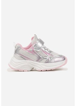 Różowe Buty Sportowe Sneakersy z Rzepem i Siateczkowymi Wstawkami Benirla ze sklepu born2be.pl w kategorii Buty sportowe dziecięce - zdjęcie 178206162