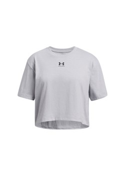 Dziewczęca koszulka oversize Under Armour UA Rival SS - szara ze sklepu Sportstylestory.com w kategorii Bluzki dziewczęce - zdjęcie 178209381