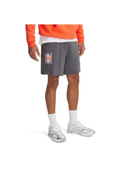 Męskie spodenki dresowe Under Armour UA Rival Terry Logo 8 in Short - szare ze sklepu Sportstylestory.com w kategorii Spodenki męskie - zdjęcie 178209433