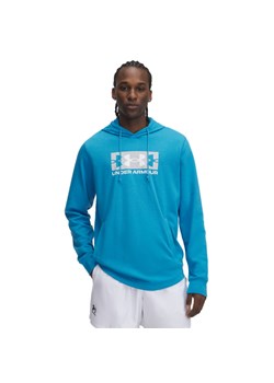 Męska bluza dresowa nierozpinana z kapturem Under Armour UA Rival Terry Logo Hood - niebieska ze sklepu Sportstylestory.com w kategorii Bluzy męskie - zdjęcie 178209471