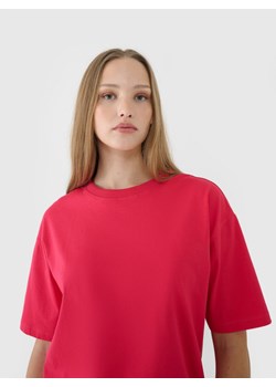 Damski t-shirt oversize 4F 4FRSS25TTSHF2694 - różowy ze sklepu Sportstylestory.com w kategorii Bluzki damskie - zdjęcie 178209664