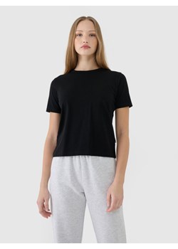 Damski t-shirt basic 4F 4FWSS25TTSHF1991 - czarny ze sklepu Sportstylestory.com w kategorii Bluzki damskie - zdjęcie 178209750