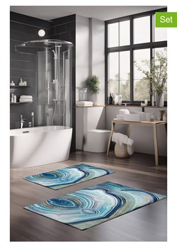 Colourful Cotton Dywaniki łazienkowe (2 szt.) w kolorze złoto-niebieskim ze sklepu Limango Polska w kategorii Akcesoria łazienkowe - zdjęcie 178211414