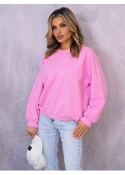 ASYMETRYCZNA BLUZA OVERSIZE Z PRZESZYCIAMI NA RĘKAWACH- RÓŻOWA ze sklepu olika.com.pl w kategorii Bluzy damskie - zdjęcie 178212530