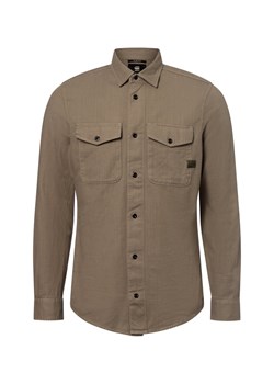 G-Star RAW Koszula męska Mężczyźni Slim Fit Bawełna khaki jednolity ze sklepu vangraaf w kategorii Koszule męskie - zdjęcie 178215864